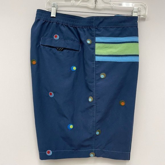 Tommy Bahama Men's Swim Board Shorts Navy Blue Polka Dot Mesh Lined Size L Relax - Picture 3 of 11